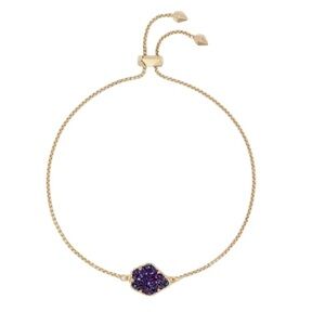 Kendra Scott Theo Gold Adjustable Chain Bracelet in Multi-Color Drusy.